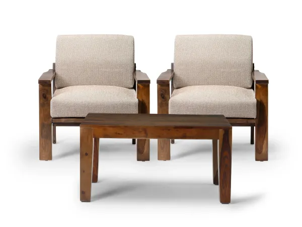  Set of 2 Athena Single Seater Sofas with Coffee Table